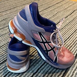 ASICS Women's Pink and Navy Athletic Shoes
